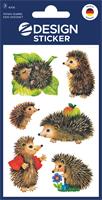 Stickers, paper, 3 sheets, 76x120 mm, AVERY ZWECKFORM, hedgehogs